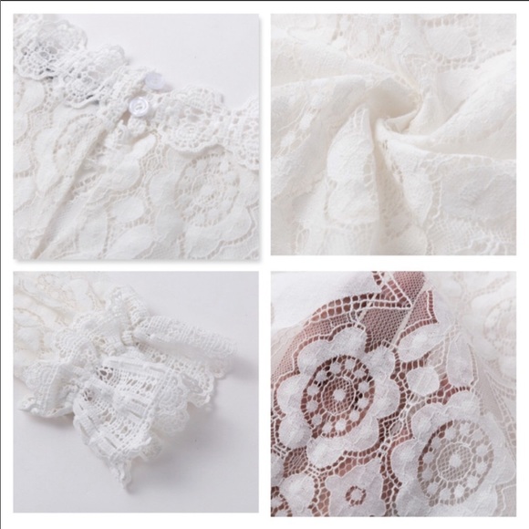 Olivia Lace Detailed Crochet Top With Spectacular Sleeves And Soft Lace Detail - Picture 8 of 9